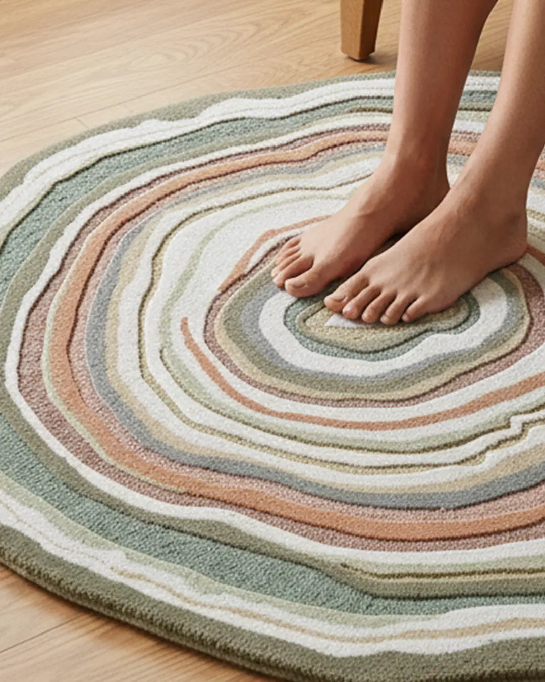 Natural Stone-Inspired Contour Design Rug