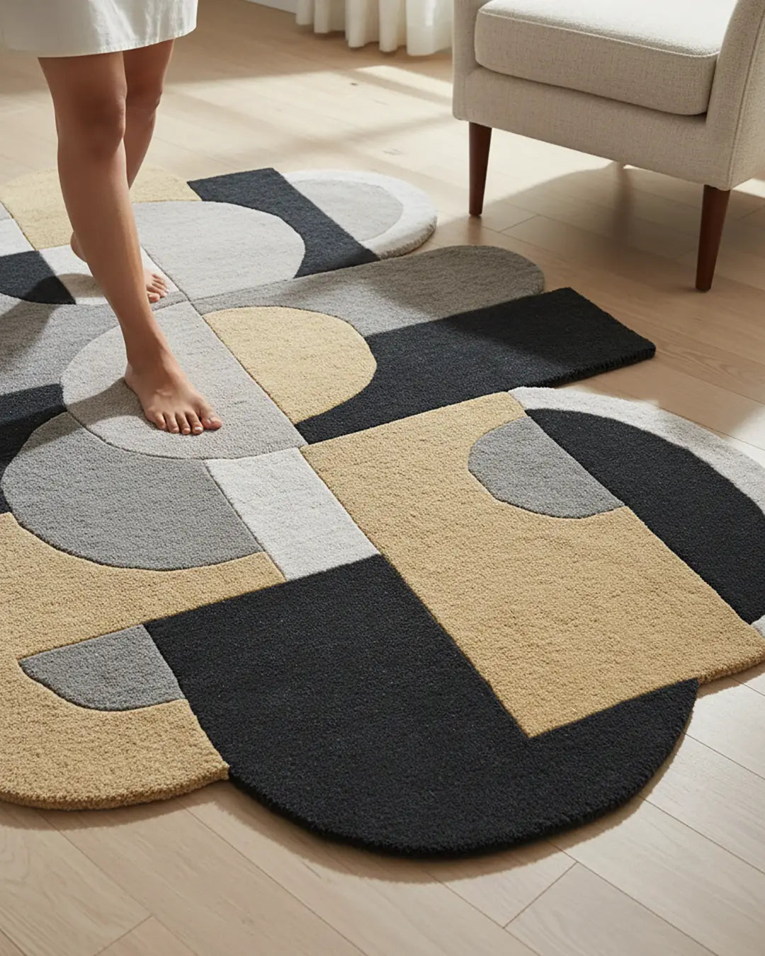 Urban Geometry Rug – Hand Tufted 100% Wool Modern Rug