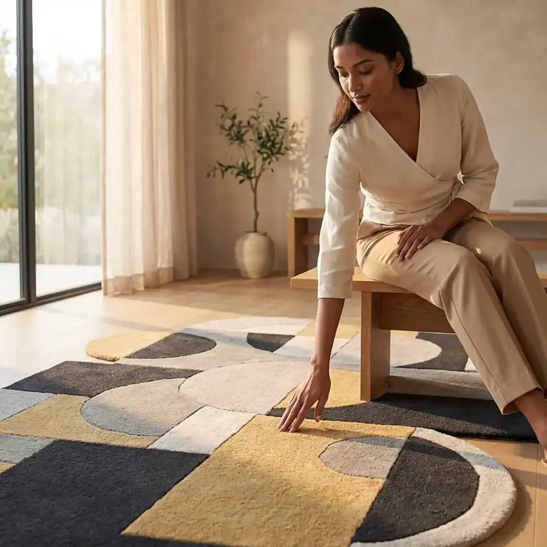 Urban Geometry Rug – Hand Tufted 100% Wool Modern Rug