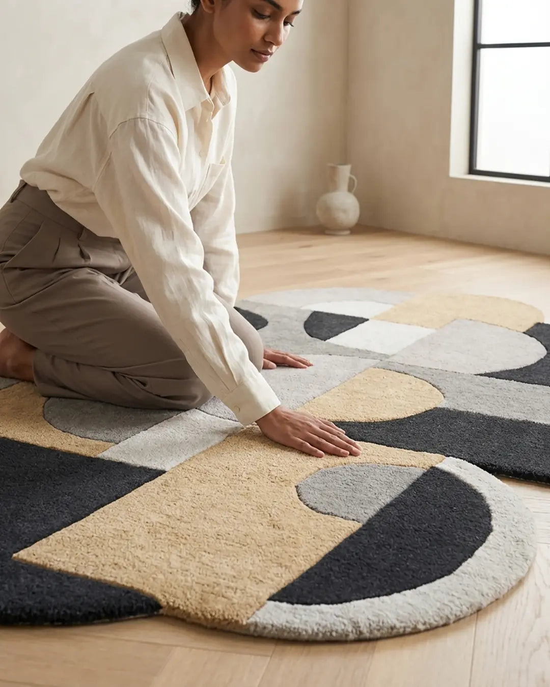 Urban Geometry Rug – Hand Tufted 100% Wool Modern Rug