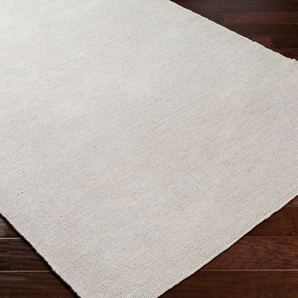 Acacia Light Gray Hand-Woven Recycled PET Yarn Rug