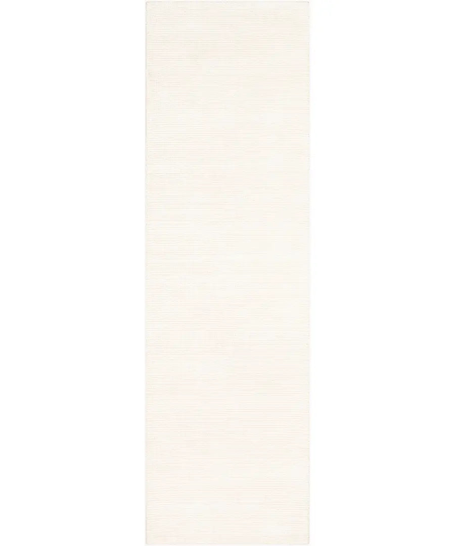 Hand Loomed Solid Amalfi Ivory Viscose & Wool Rug