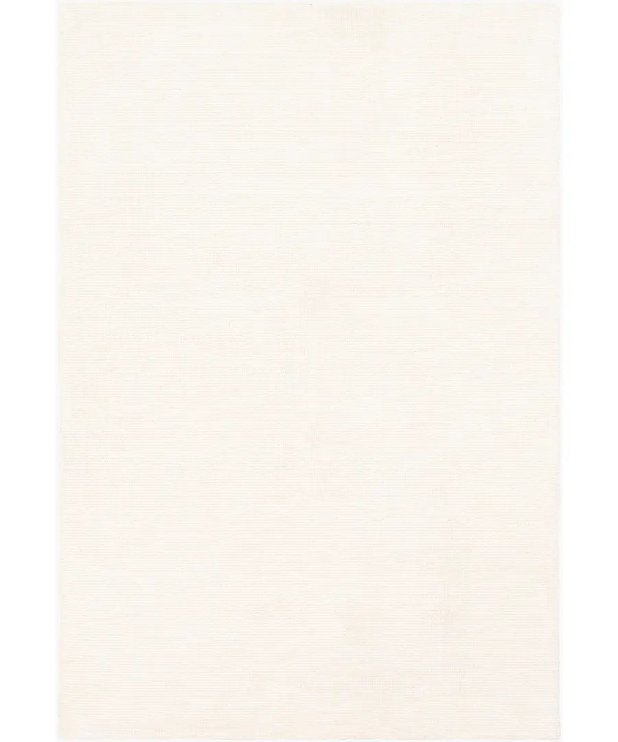 Hand Loomed Solid Amalfi Ivory Viscose & Wool Rug