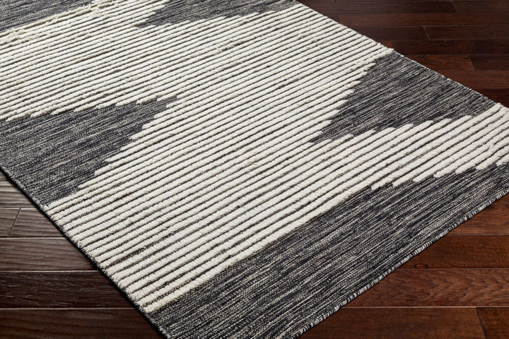 Apache Hand-Woven Cream and Black Wool Rug