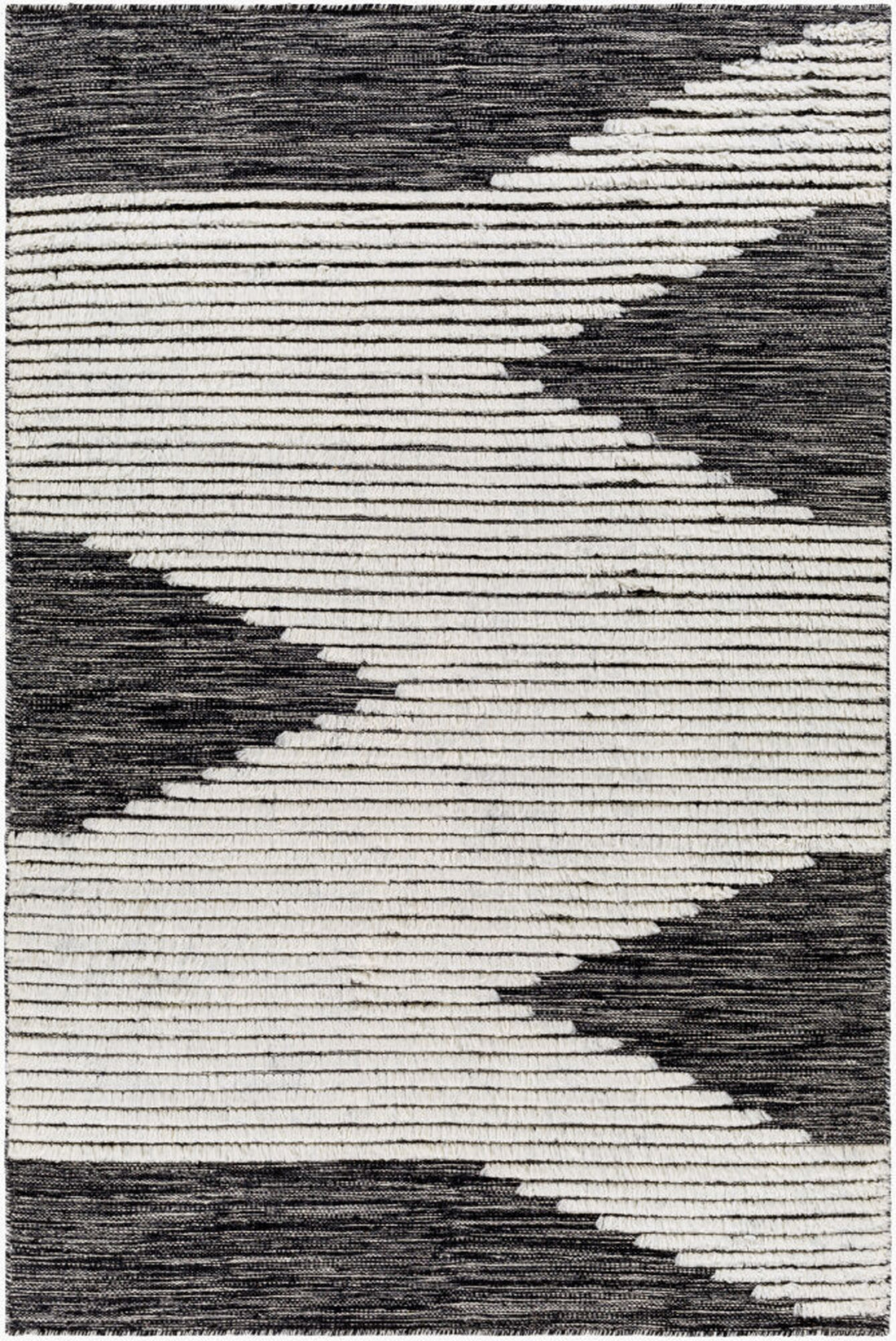 Apache Hand-Woven Cream and Black Wool Rug