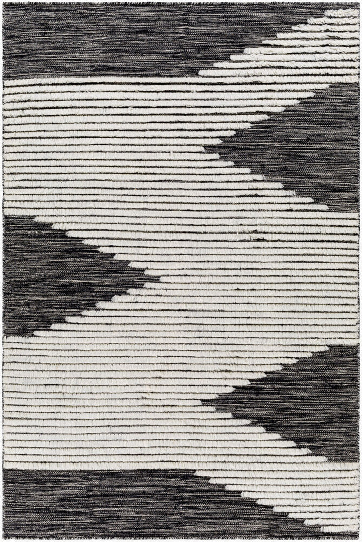 Apache Hand-Woven Cream and Black Wool Rug