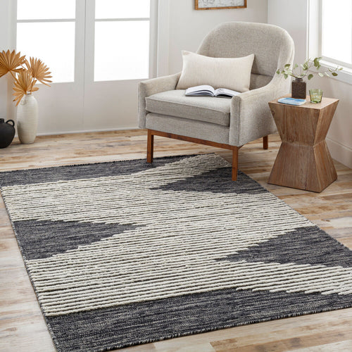 Apache Hand-Woven Cream and Black Wool Rug