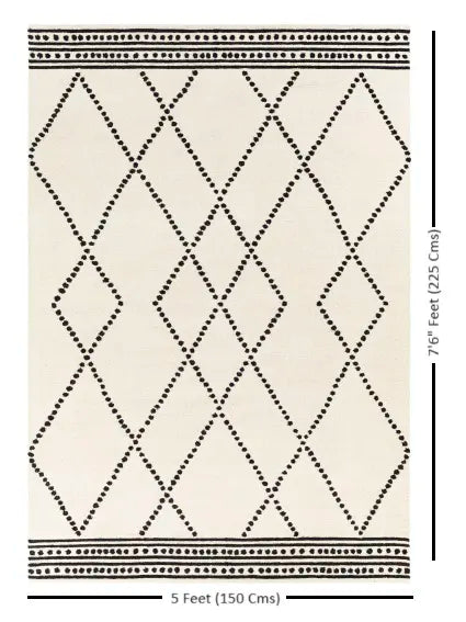 Hand-Tufted Arsenal Cream and Black Wool Rug