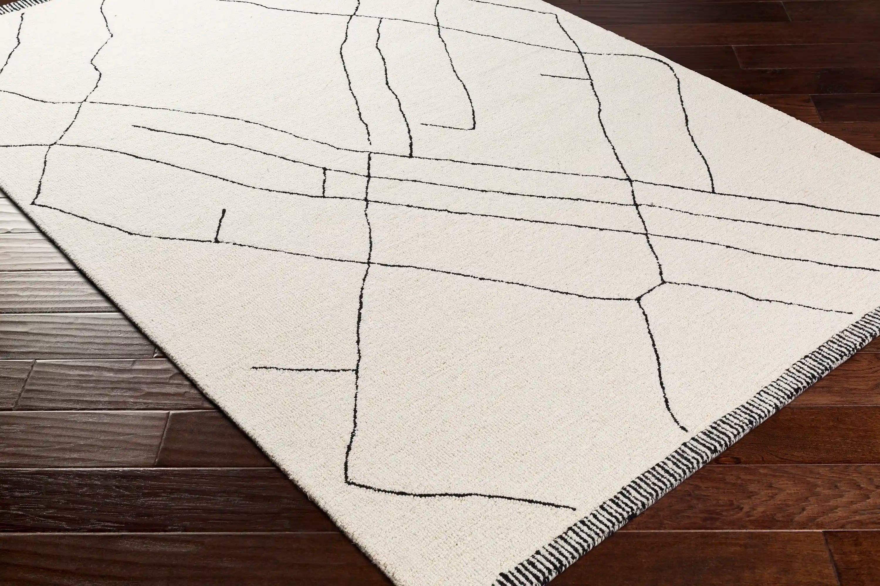 Hand Tufted Arsenal Cream Wool Rug