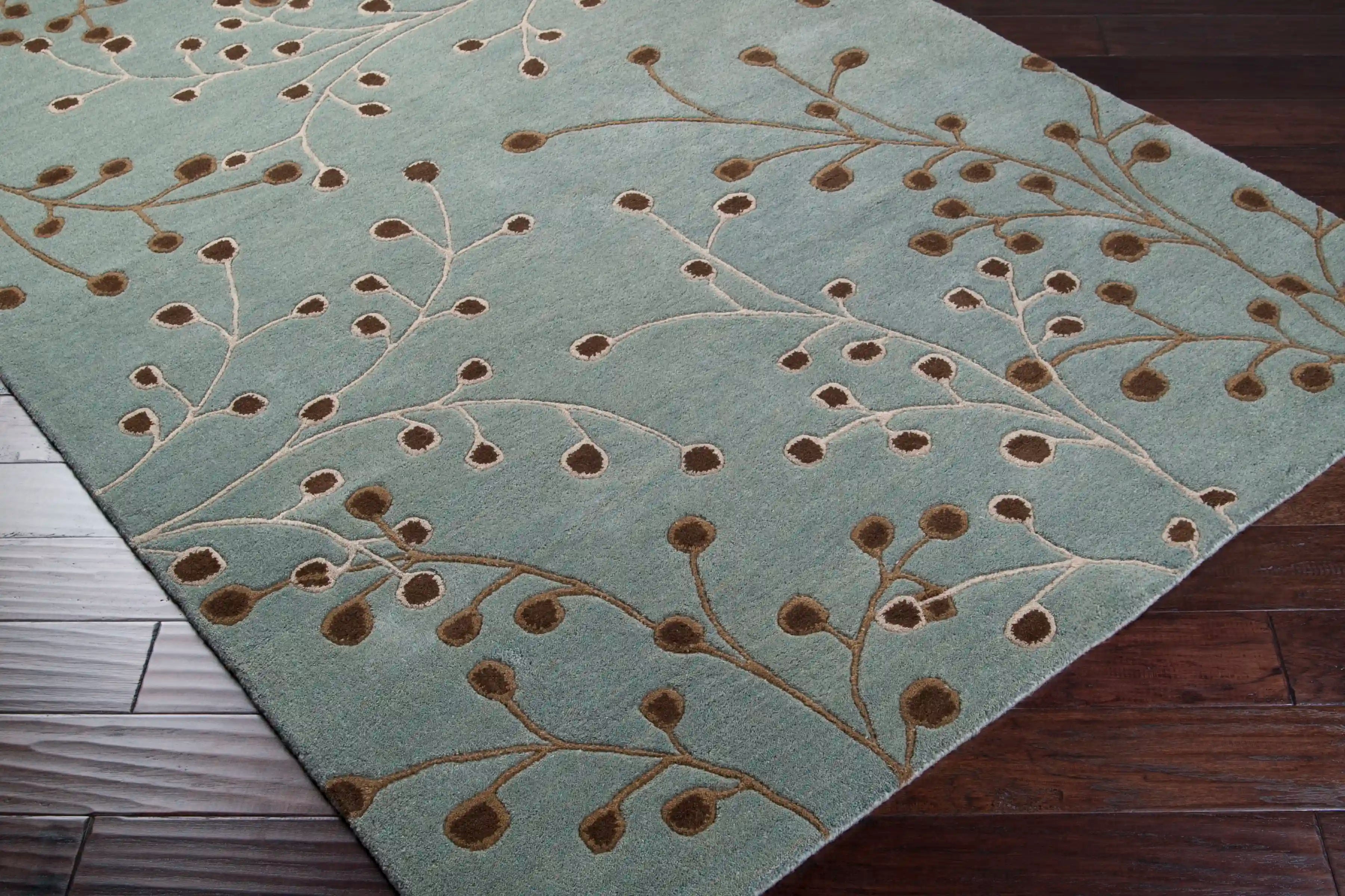 Hand Tufted Athena Sage and Brown Wool Rug