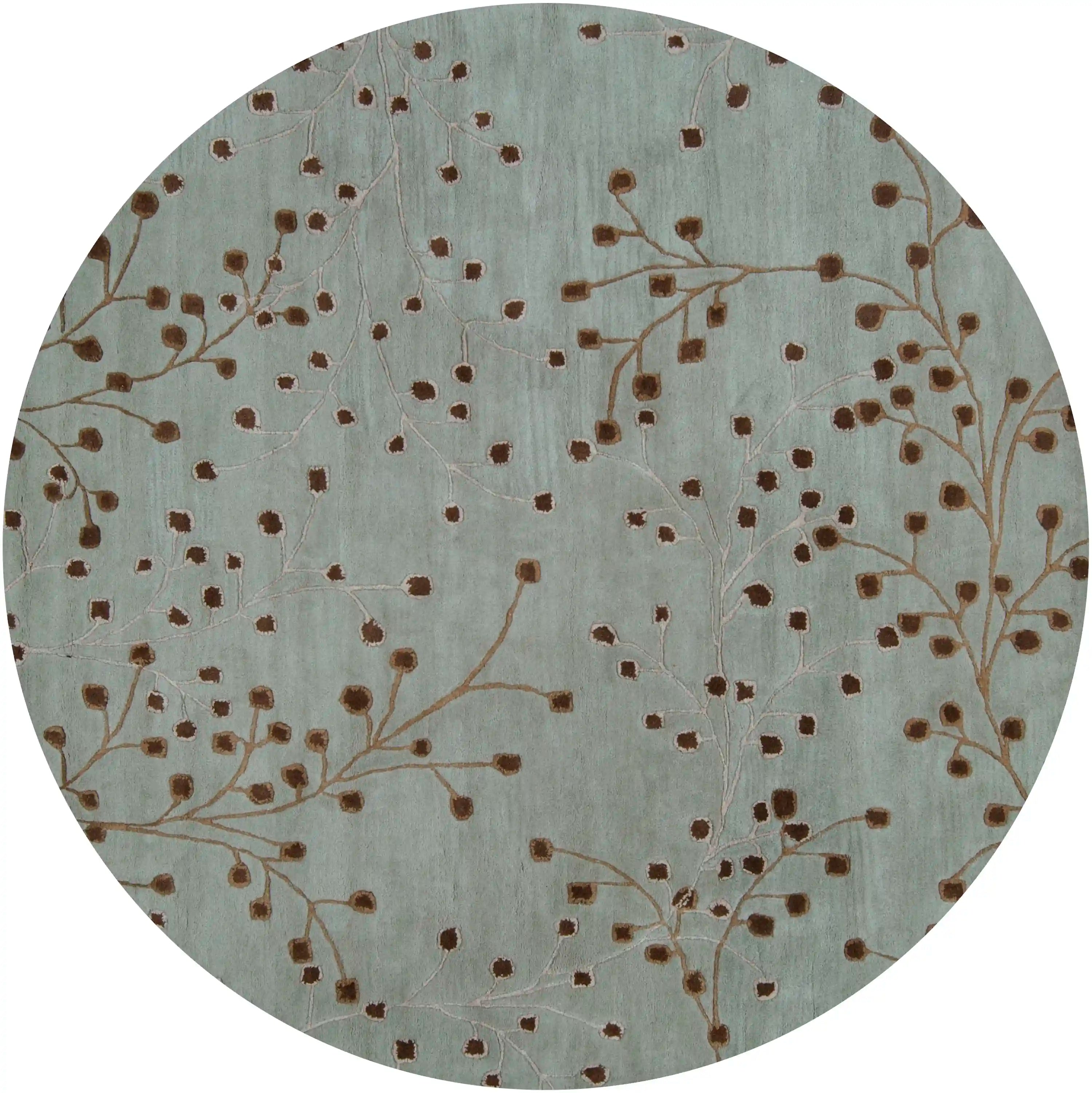 Hand Tufted Athena Sage and Brown Wool Rug