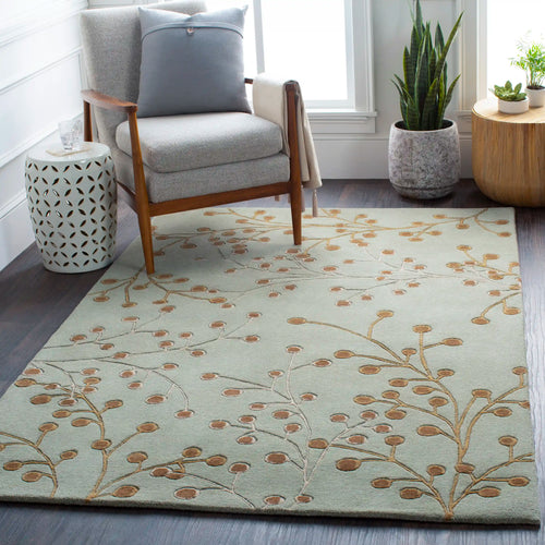 Hand Tufted Athena Sage and Brown Wool Rug