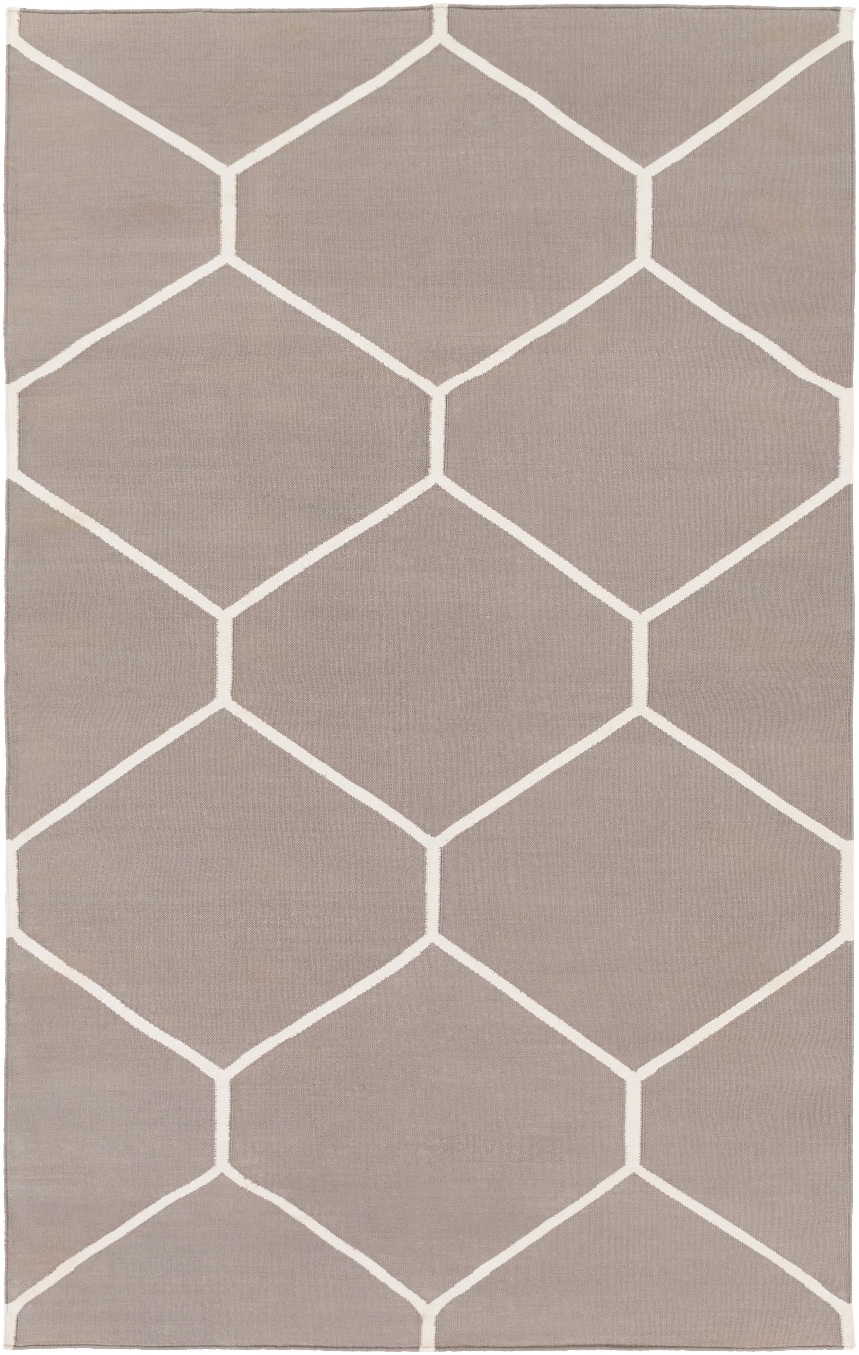 Handwoven Atrium Off White And Gray Cotton Rug