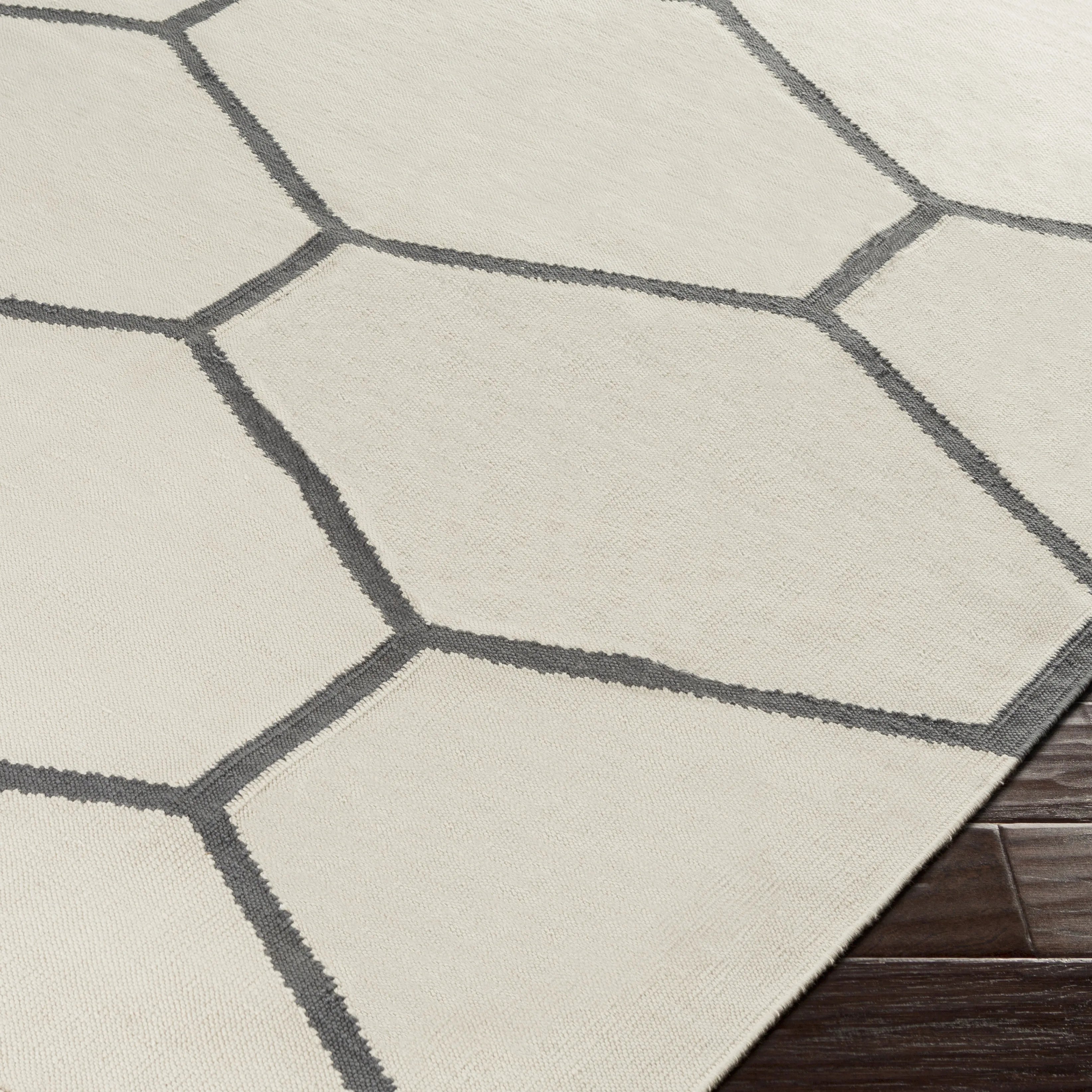 Handwoven Atrium Light Gray and Charcol Cotton Rugs