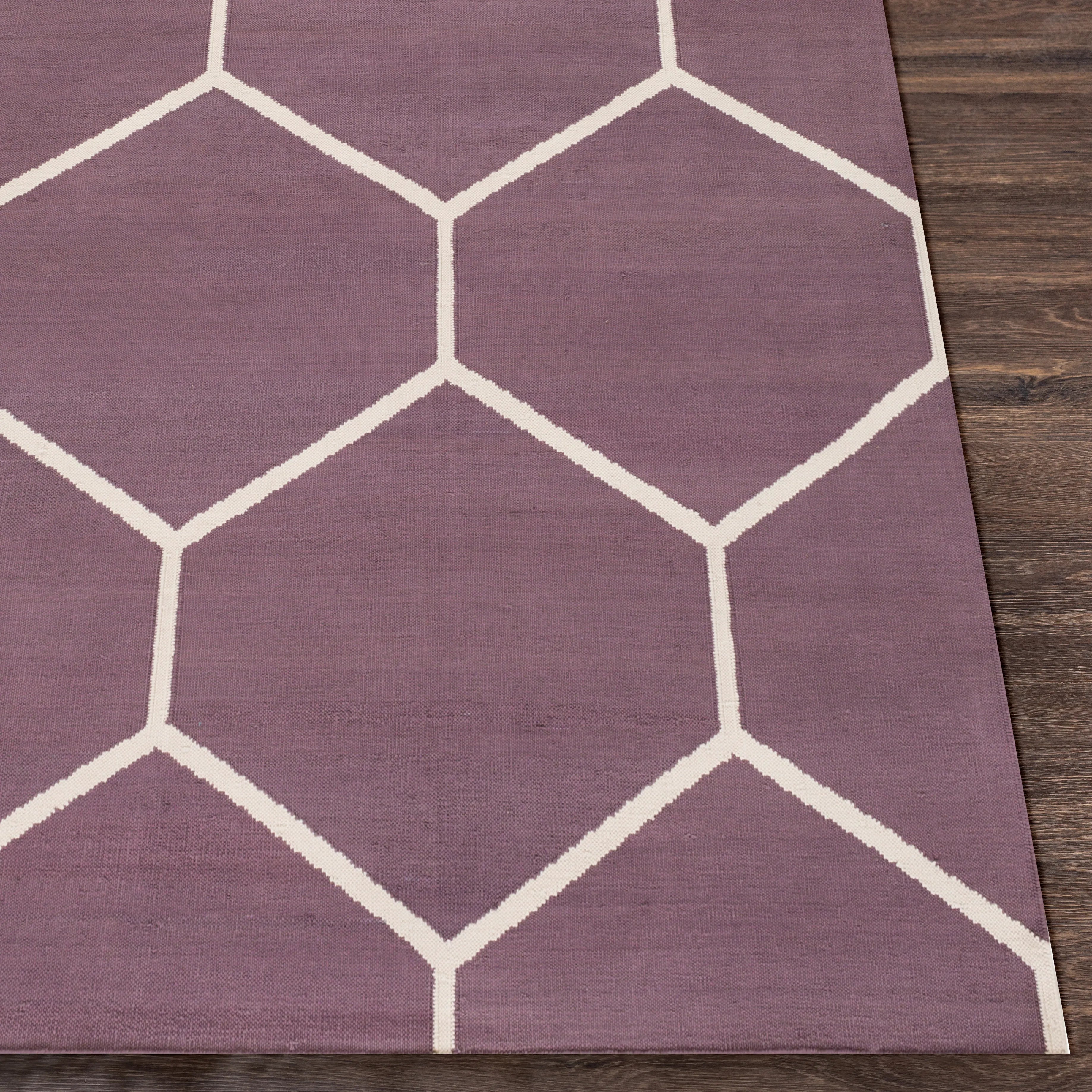 Handwoven Atrium Plum Cotton Rugs