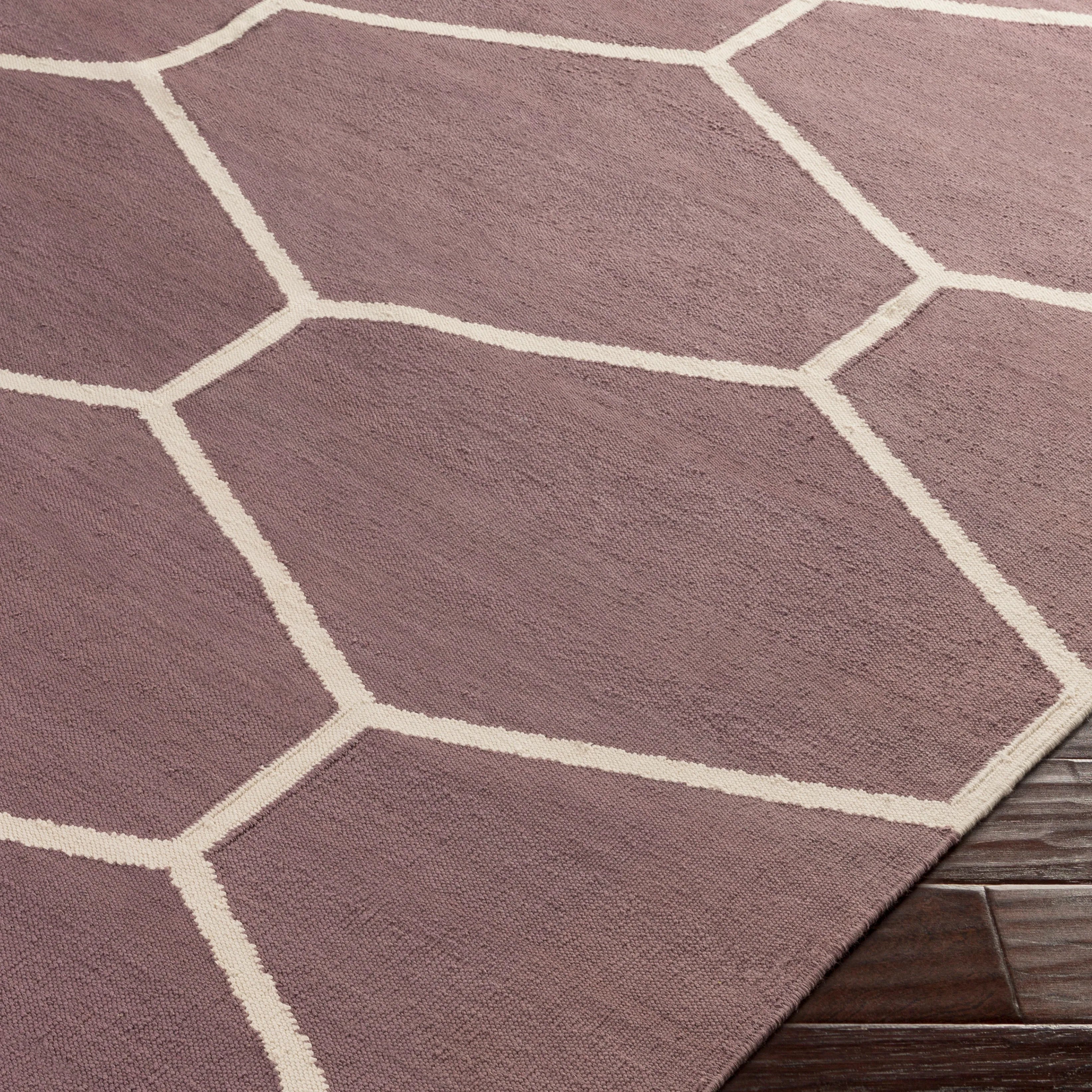 Handwoven Atrium Plum Cotton Rugs
