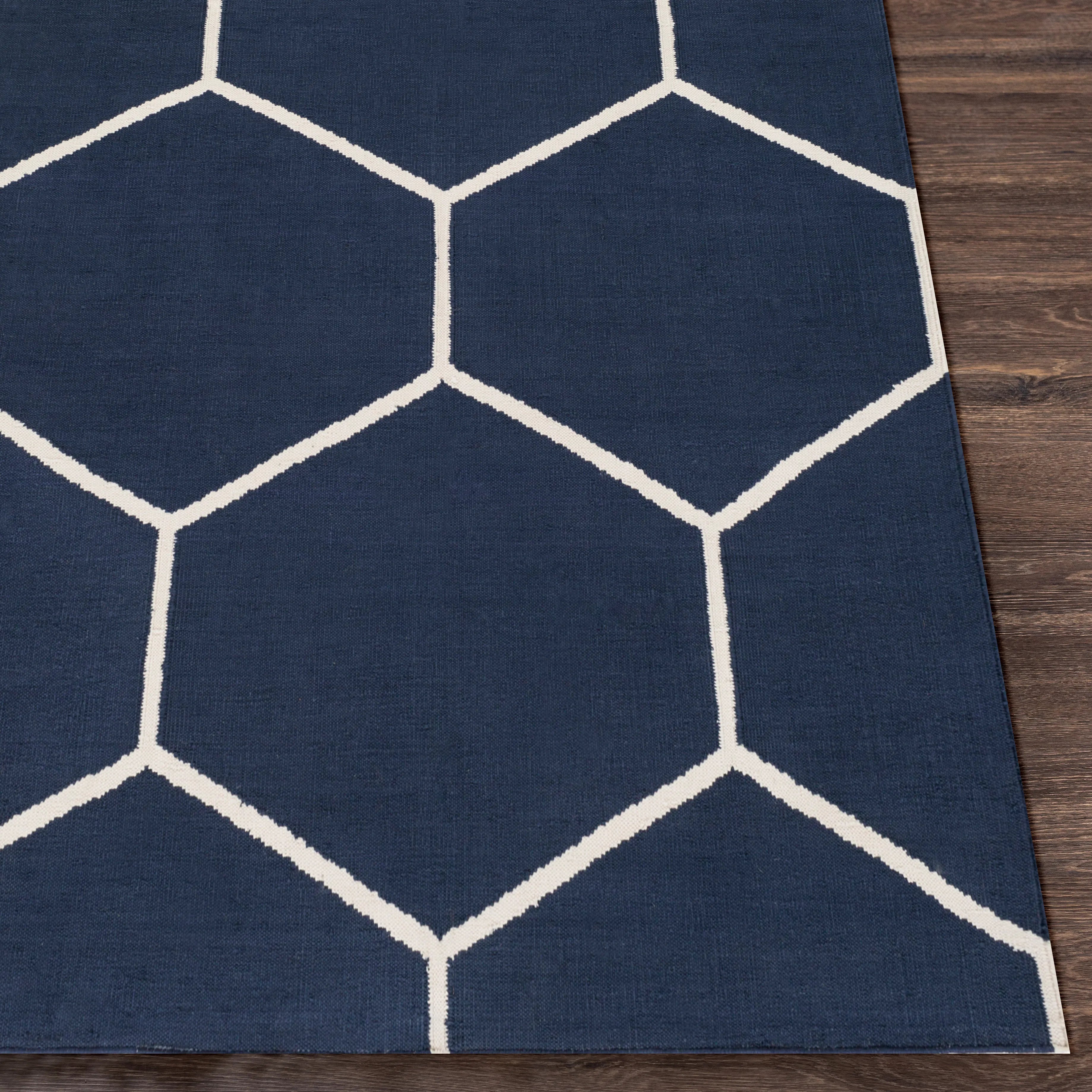 Handwoven Atrium Navy Cotton Rugs