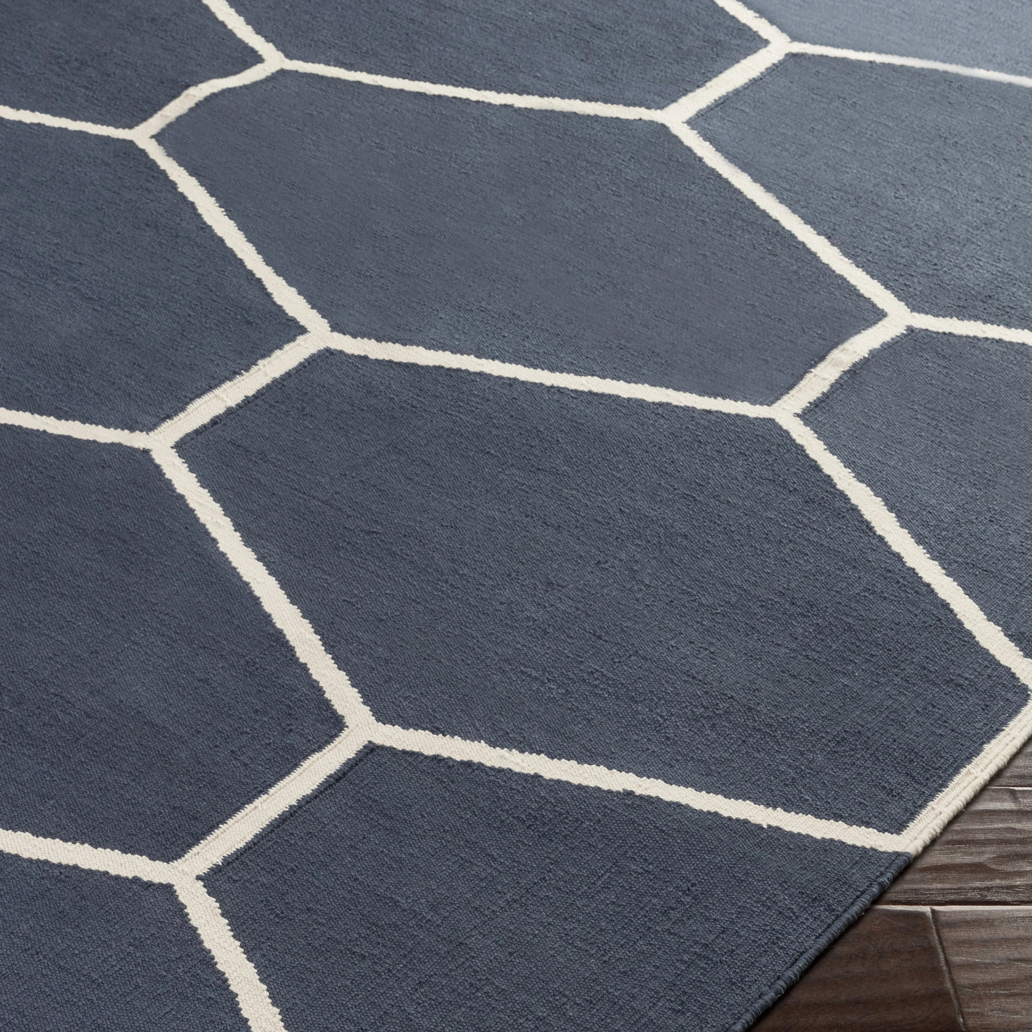 Handwoven Atrium Navy Cotton Rugs