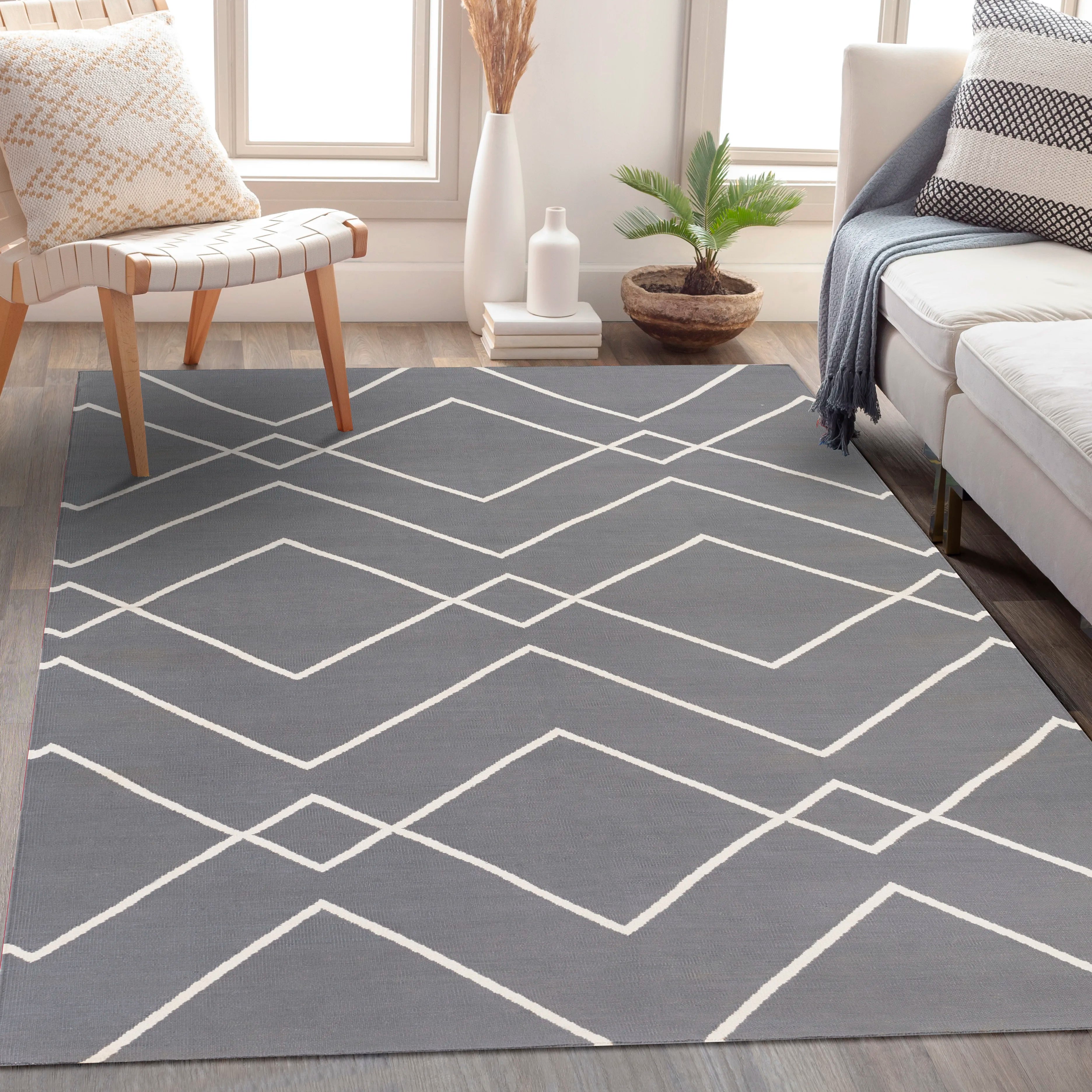 Handwoven Atrium Gray Cotton Rug