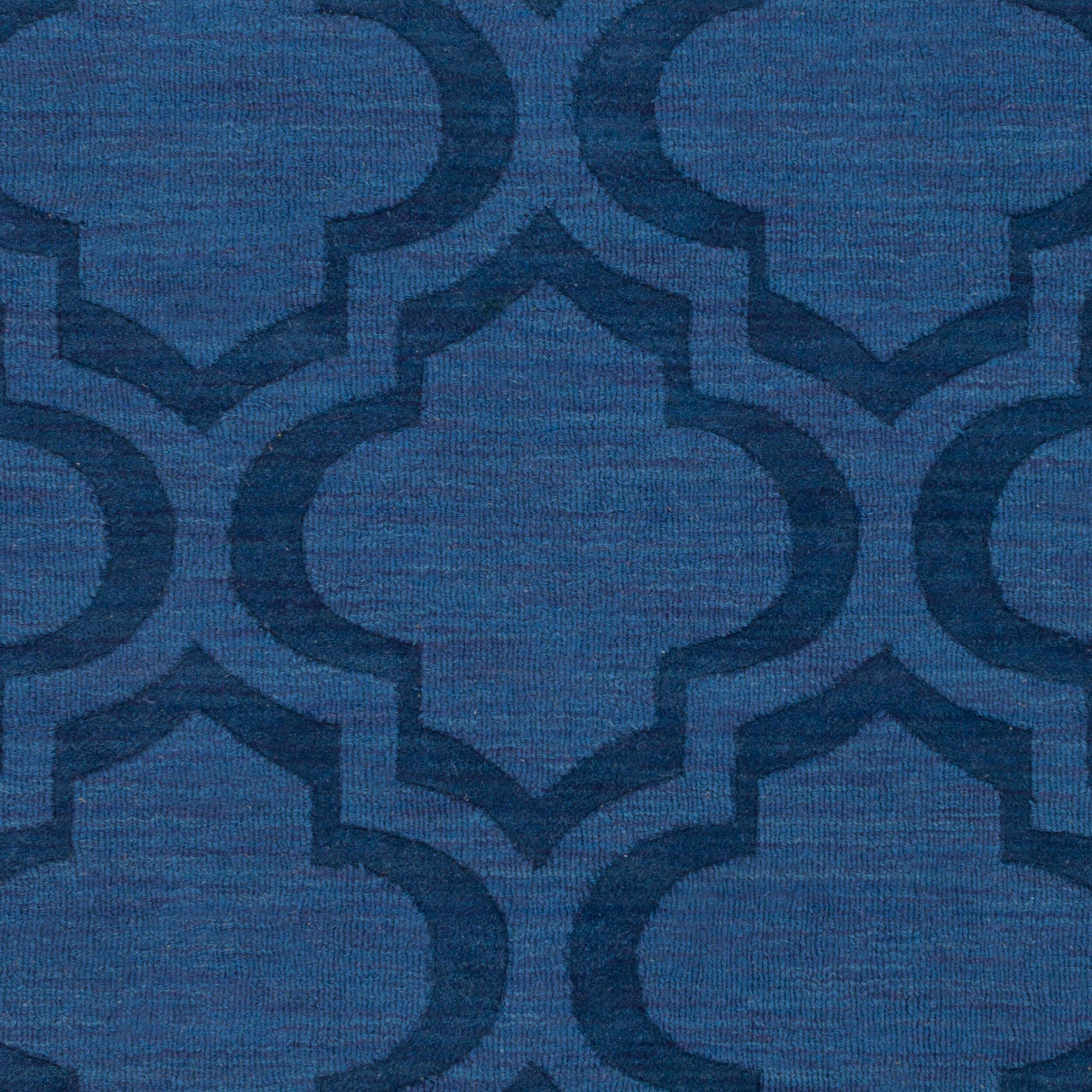 Hand Loomed Central Park Dark Blue Wool Rug