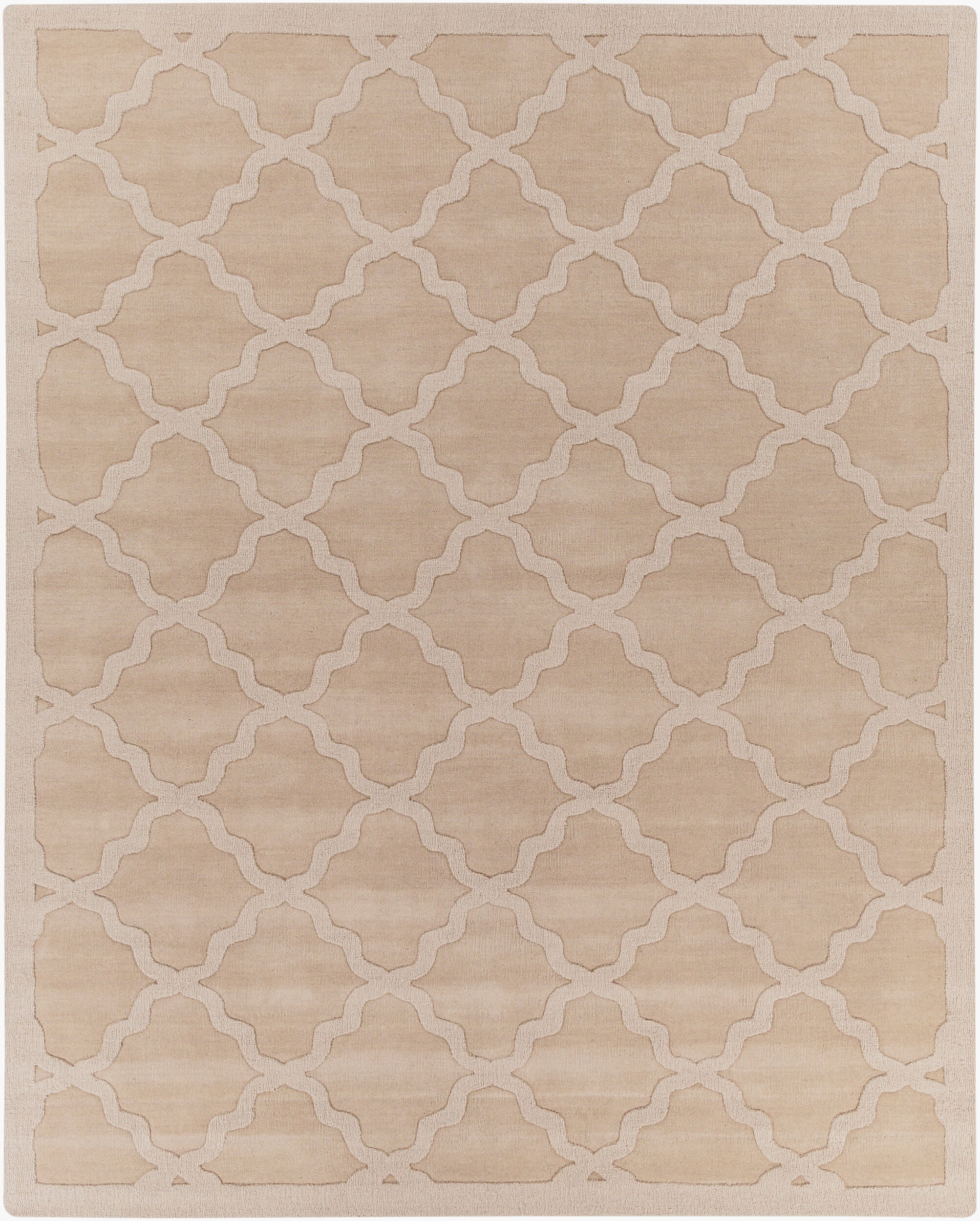 Central Park Hand Loomed Tan Wool Rug