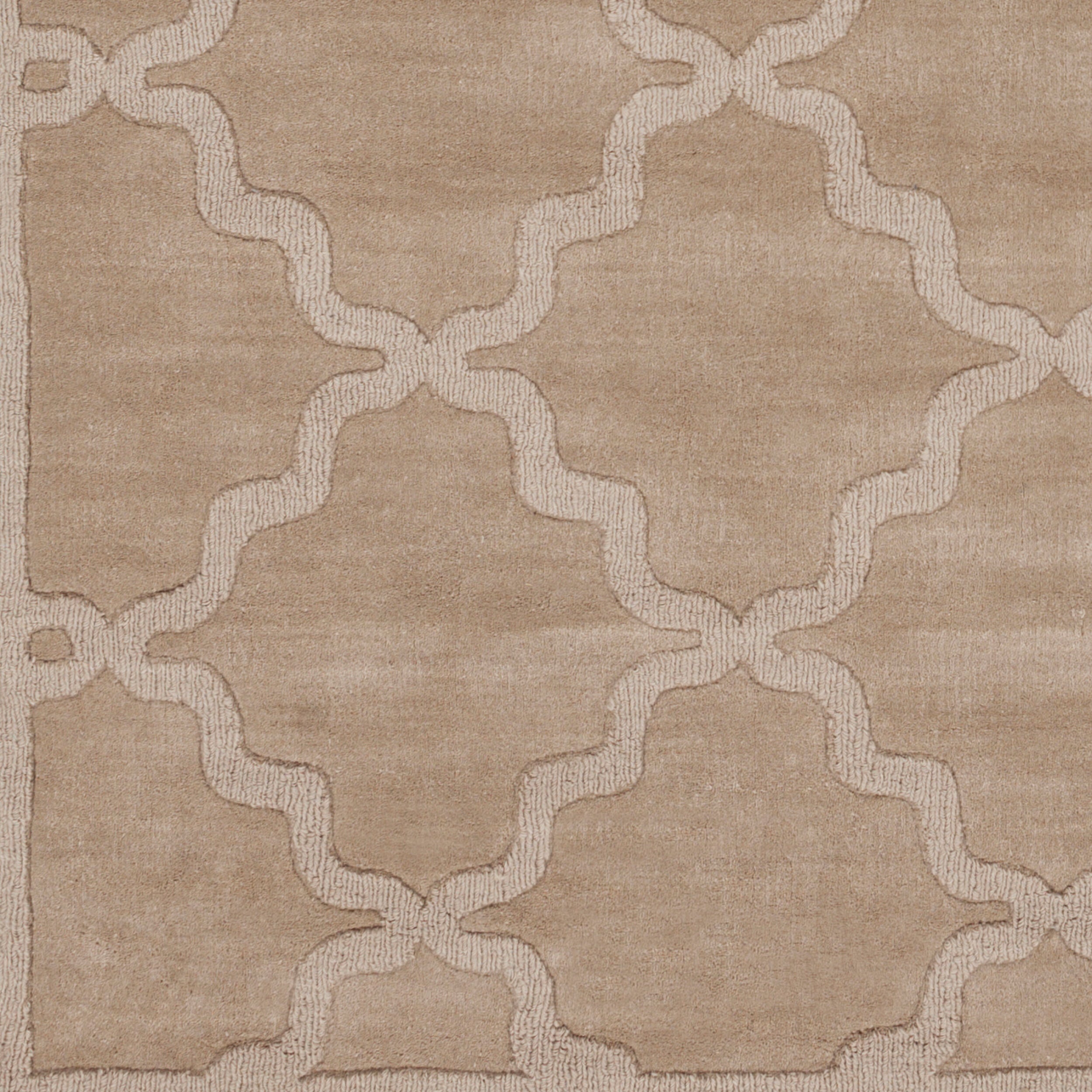 Central Park Hand Loomed Tan Wool Rug