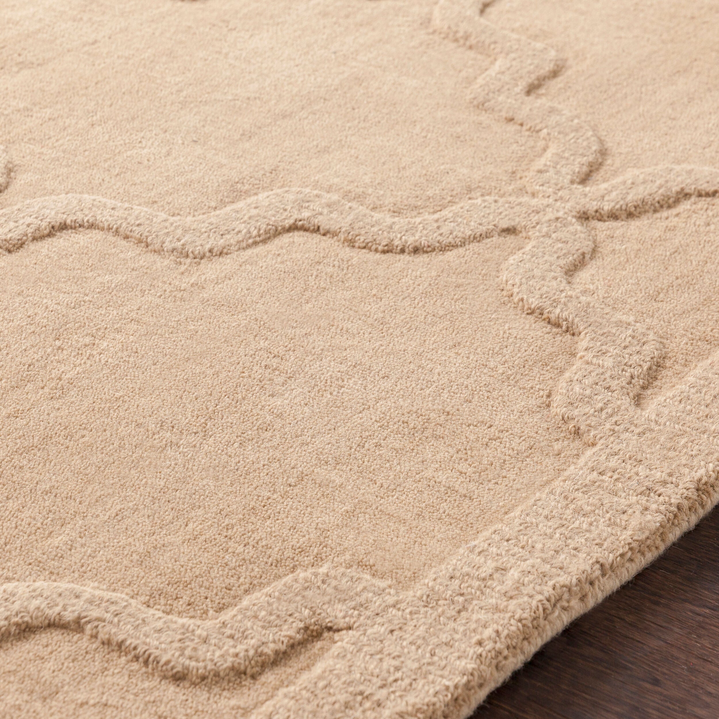 Central Park Hand Loomed Tan Wool Rug