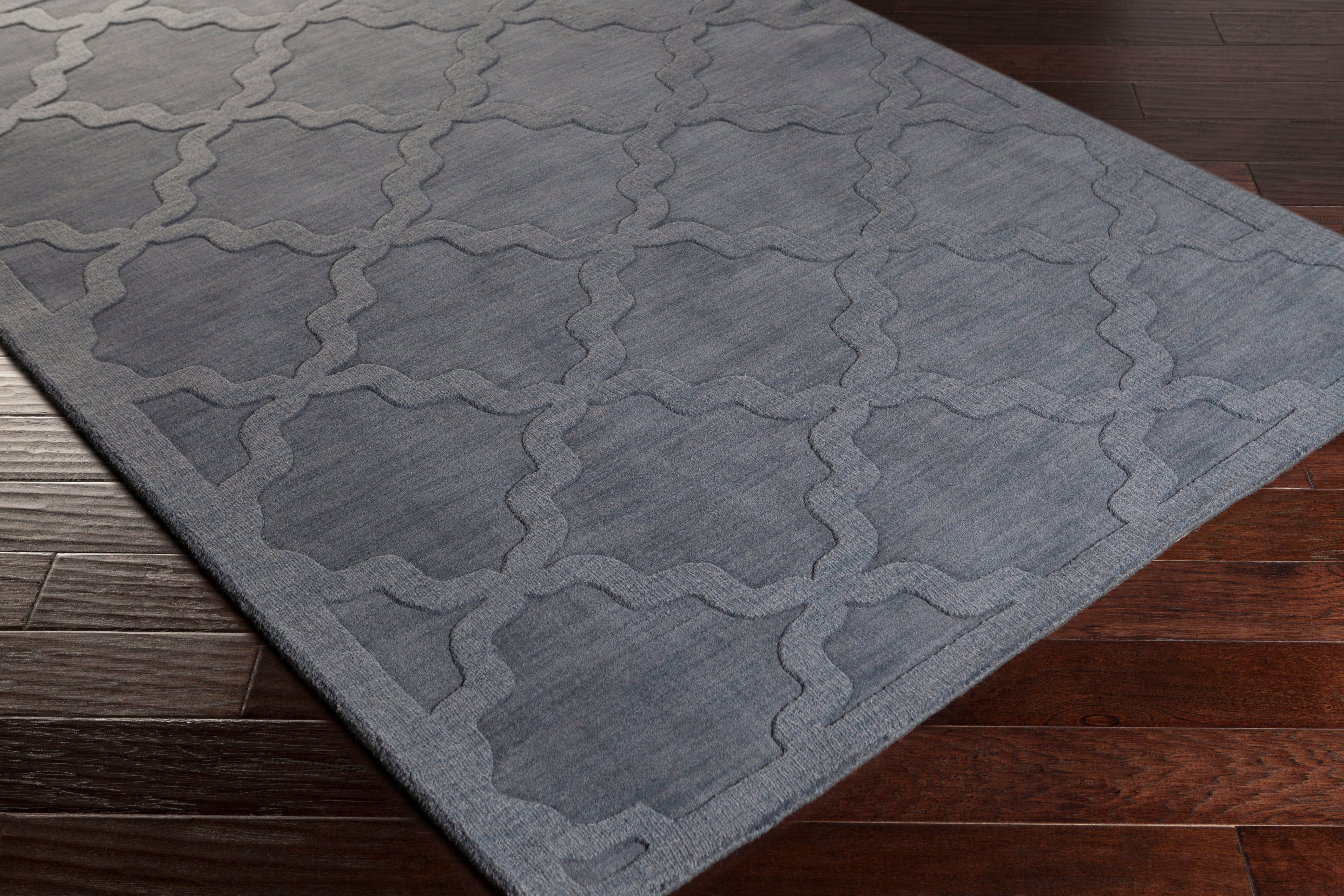 Hand Loomed Central Park Grey Wool Rug