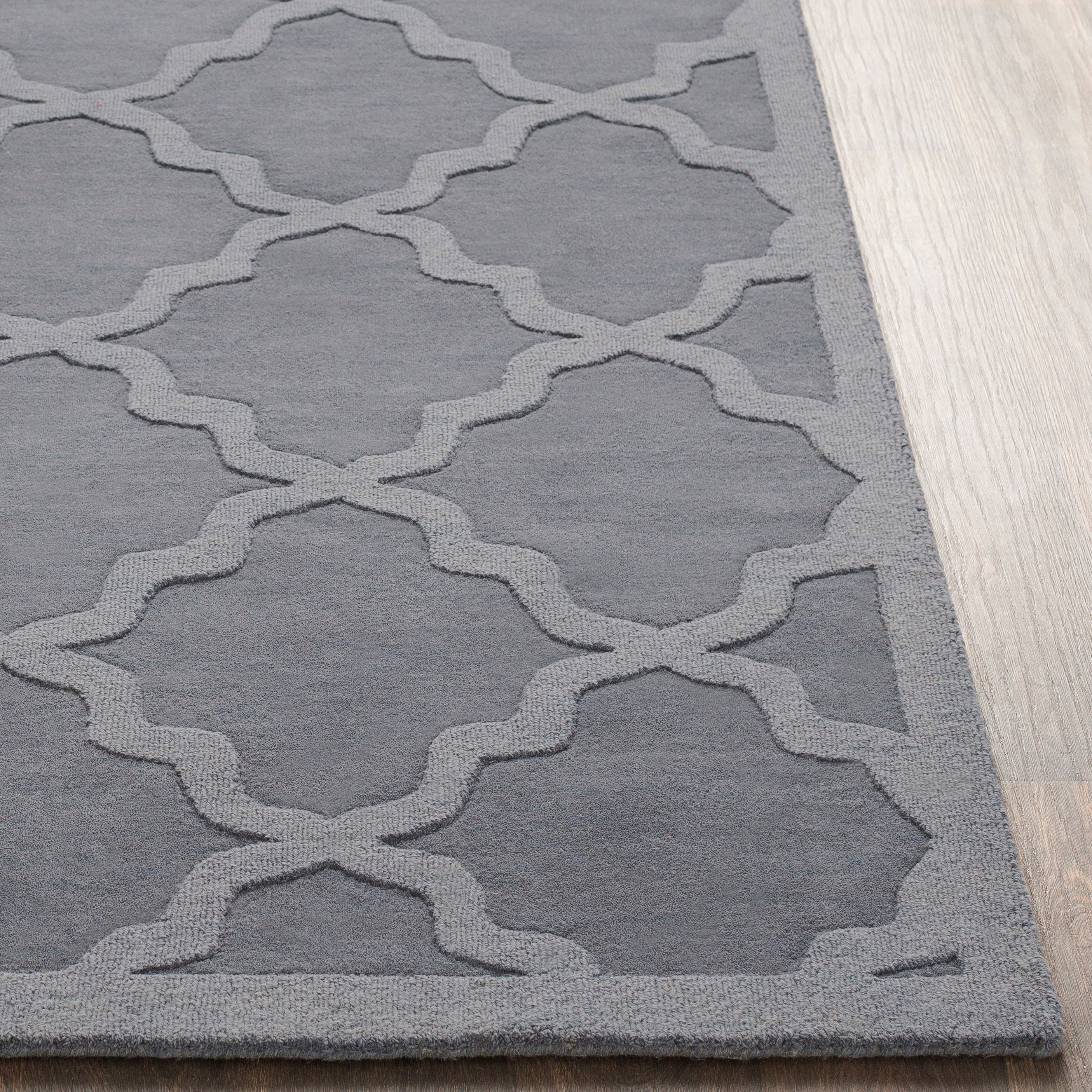 Hand Loomed Central Park Grey Wool Rug