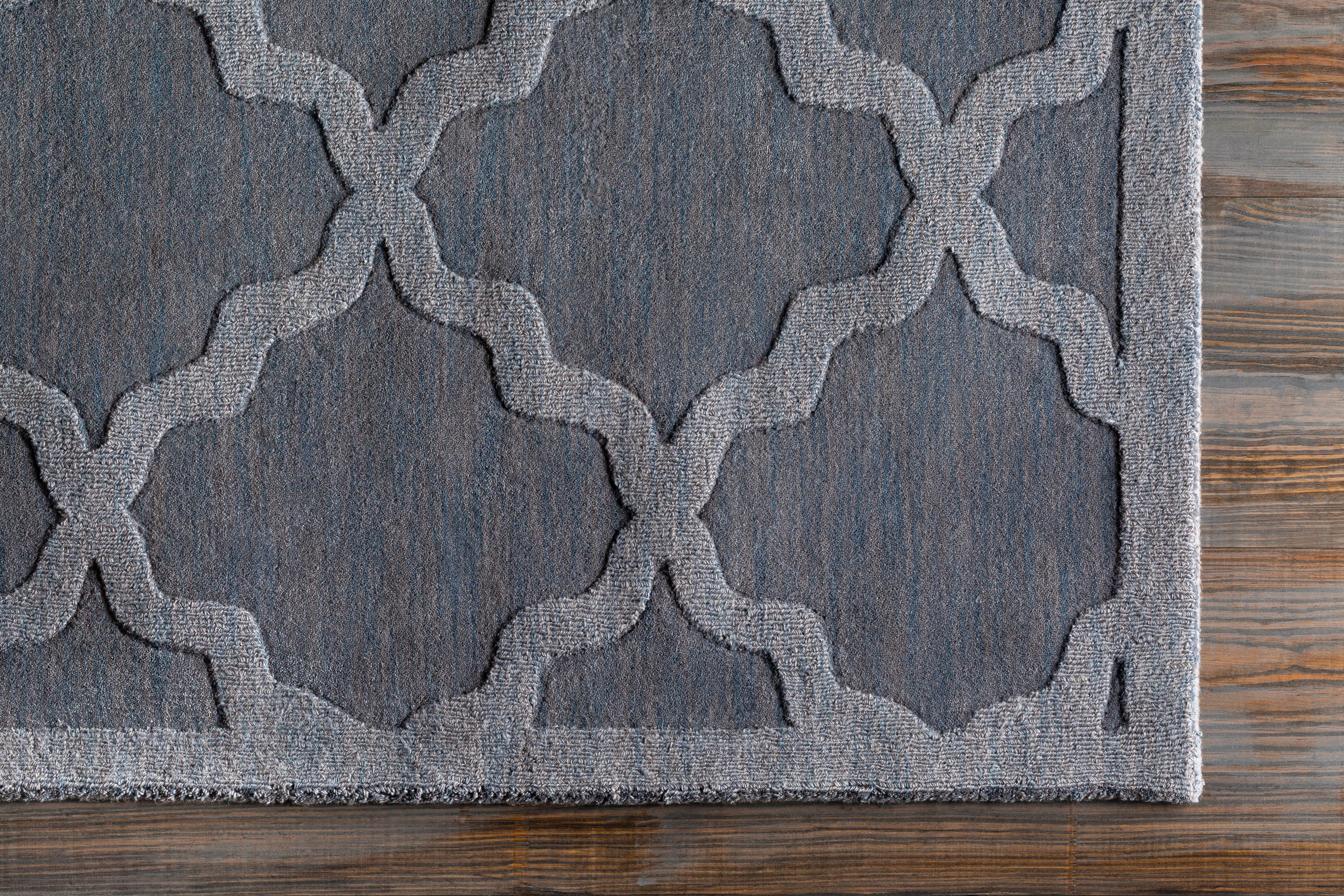 Hand Loomed Central Park Grey Wool Rug