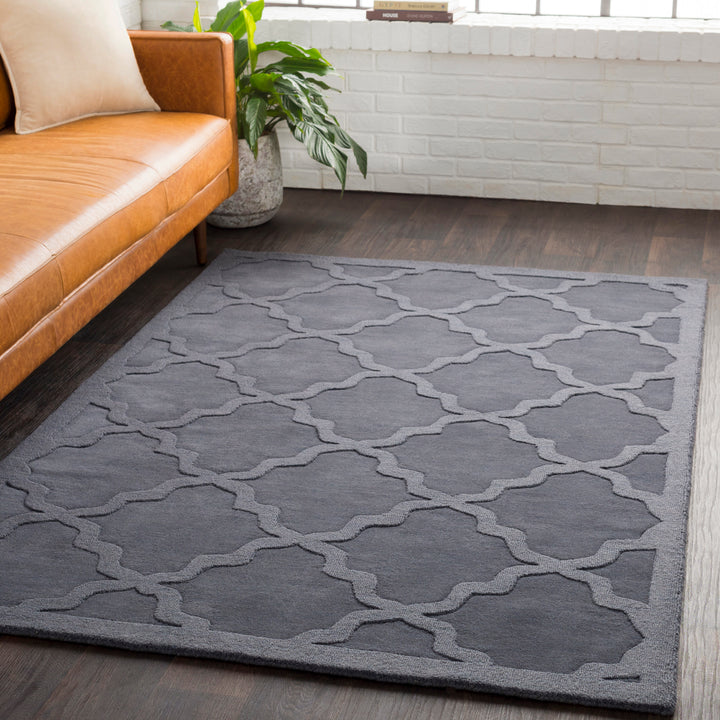 Hand Loomed Central Park Grey Wool Rug