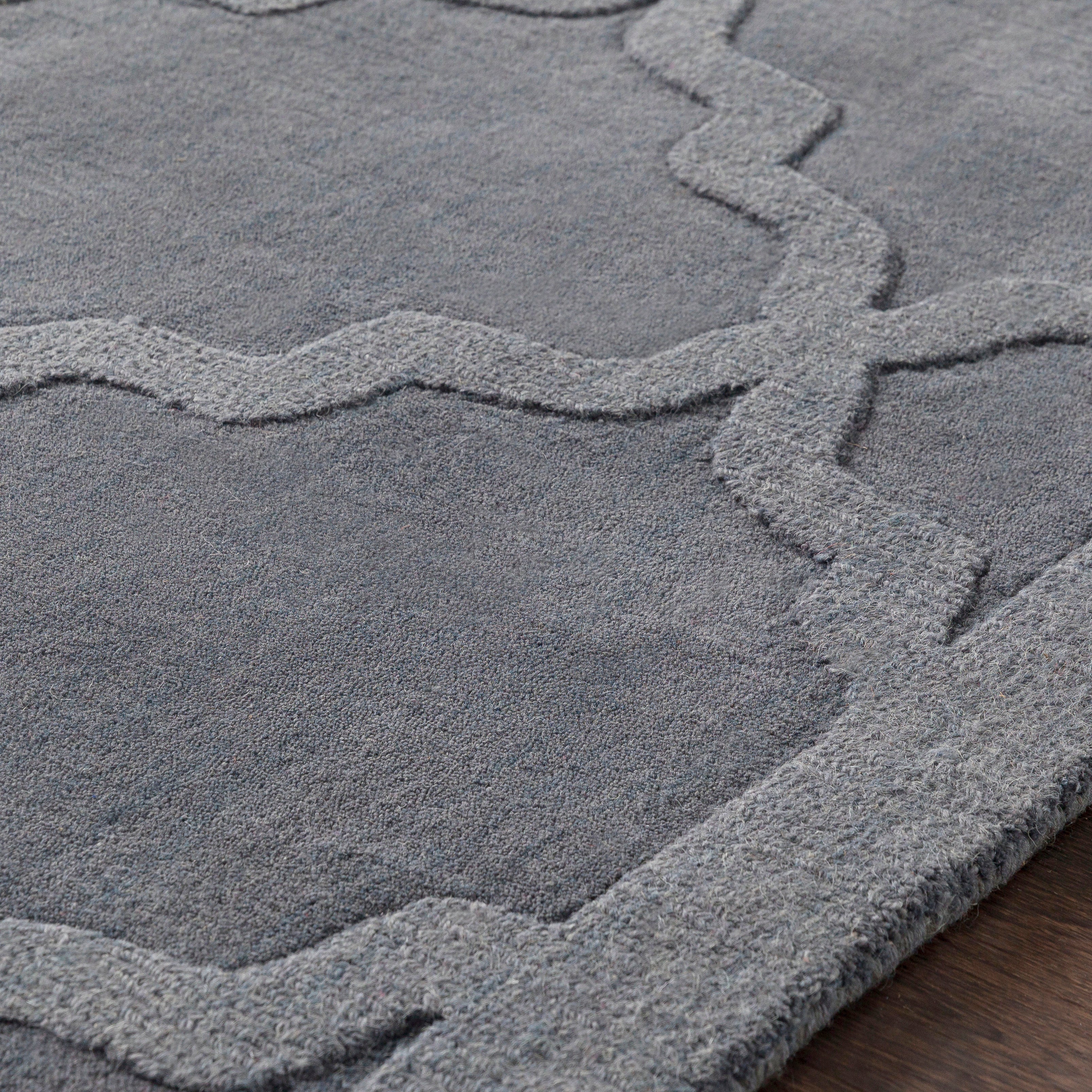 Hand Loomed Central Park Grey Wool Rug
