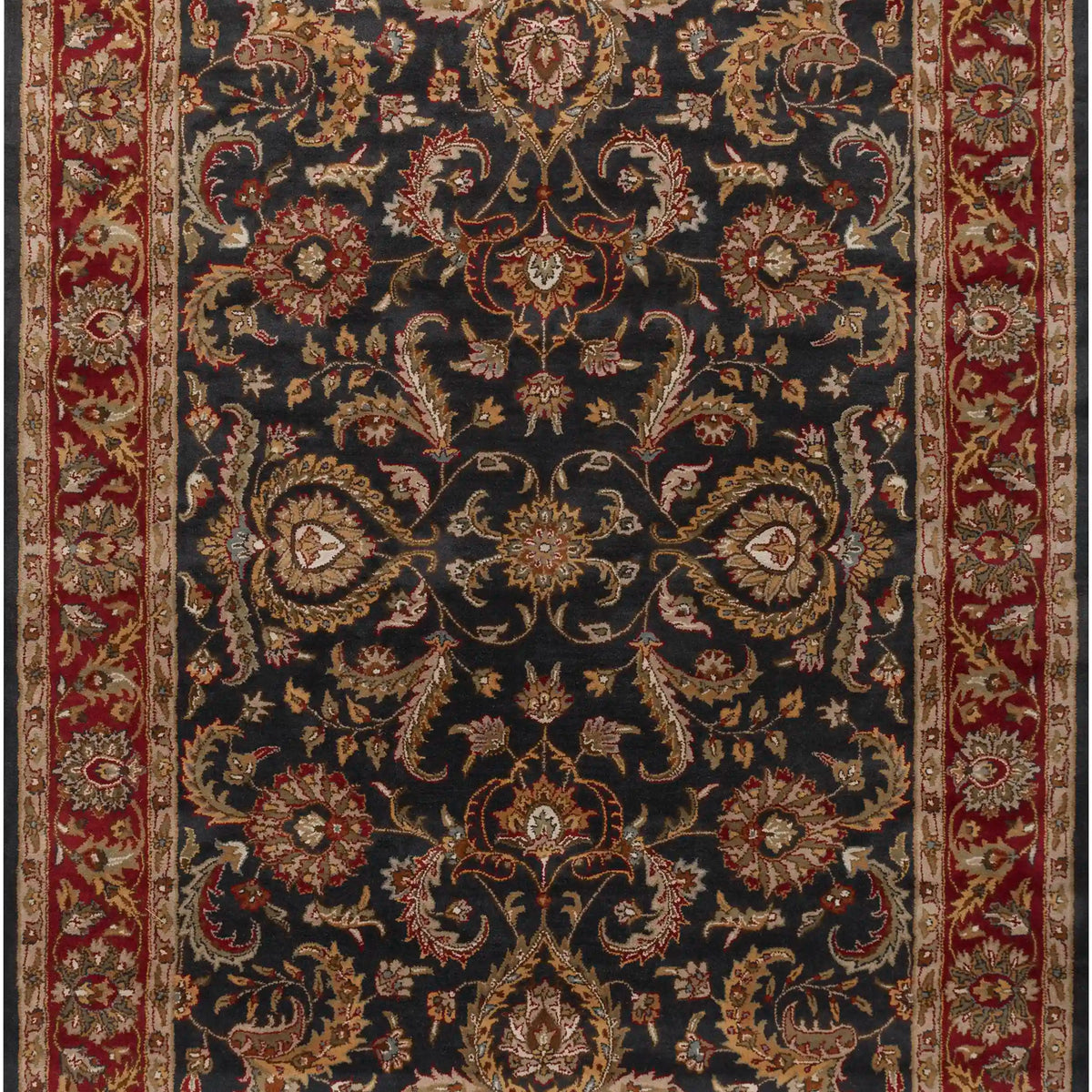 Hand-Tufted Middleton Dark Brown and Red Wool Rug