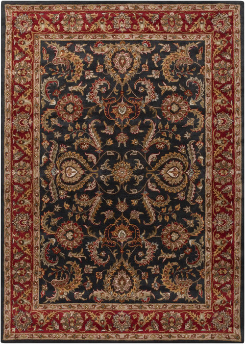 Hand Tufted Middleton Dark Brown and Red Wool Rug