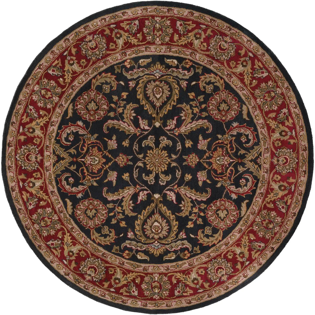 Hand-Tufted Middleton Dark Brown and Red Wool Rug