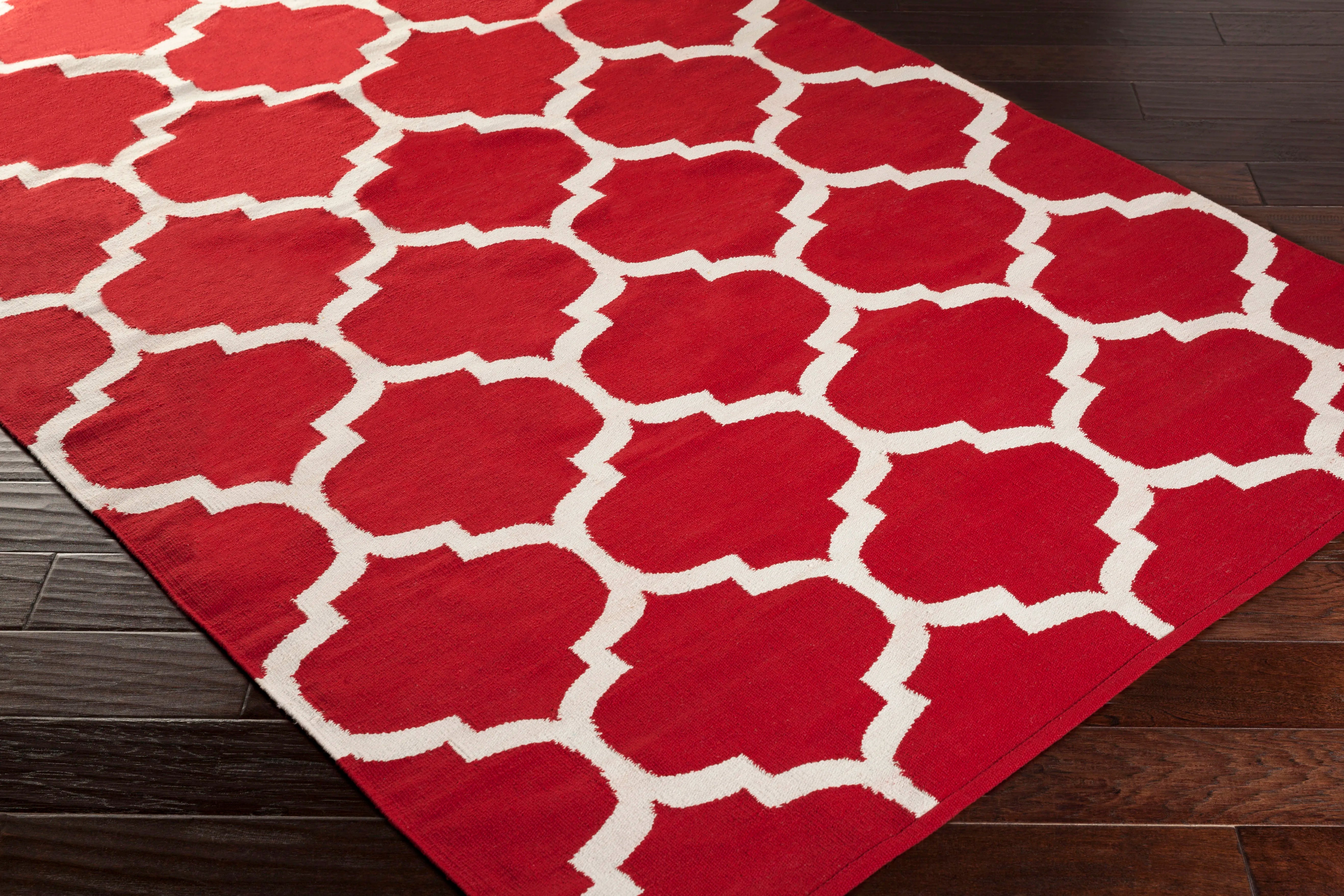 Handwoven Vogue Red Cotton Rug