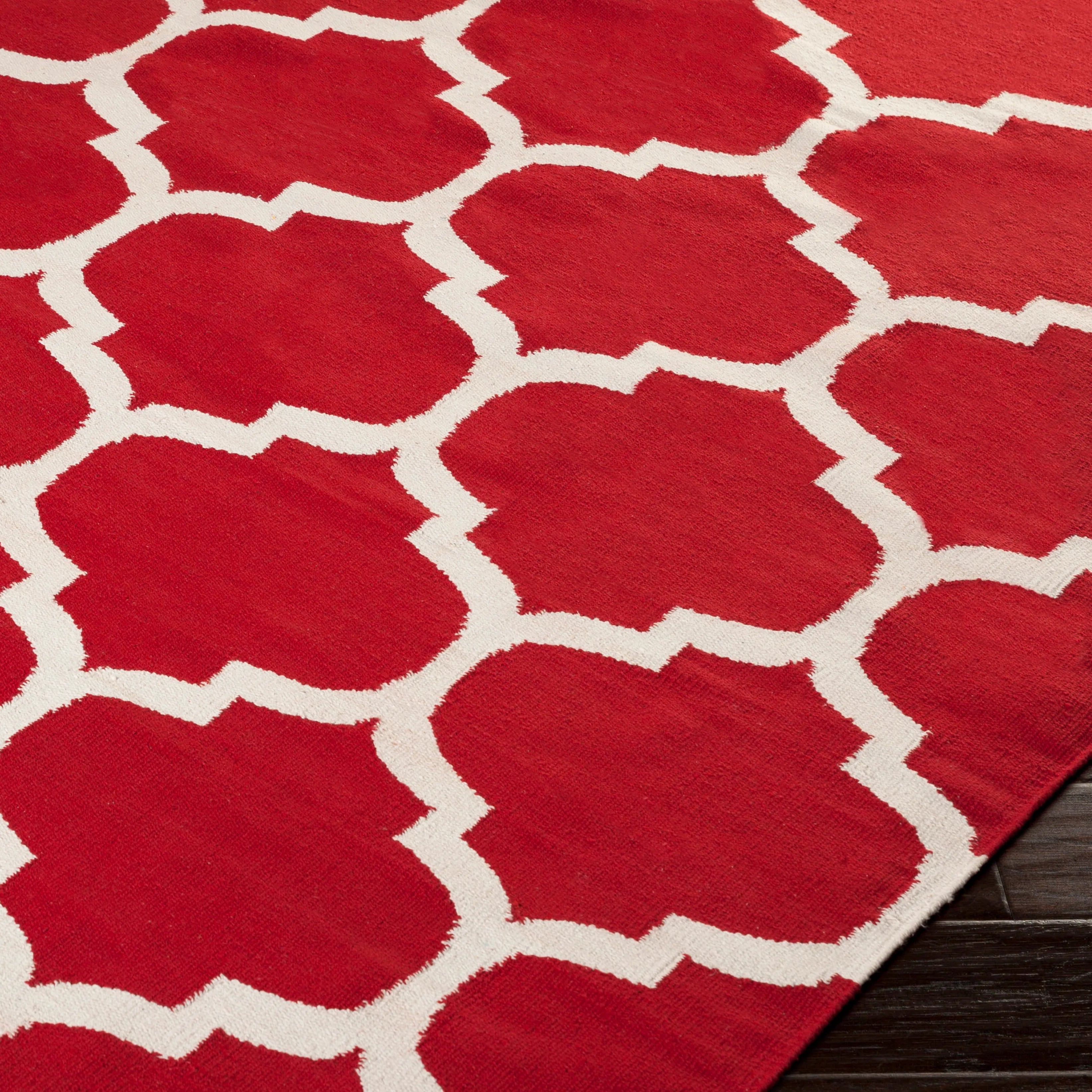 Handwoven Vogue Red Cotton Rug