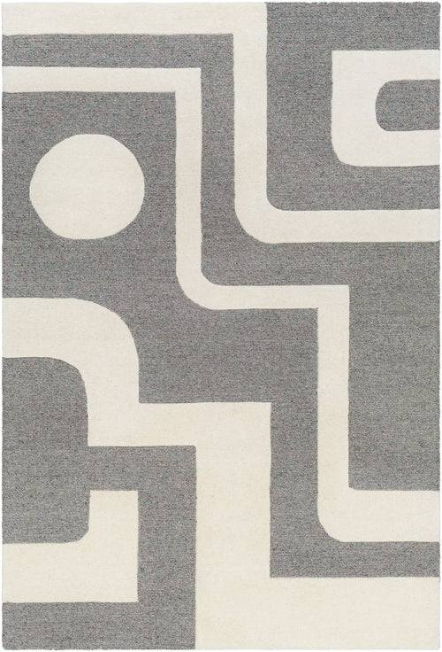 Hand Tufted Brook Beige and Black Wool Rug