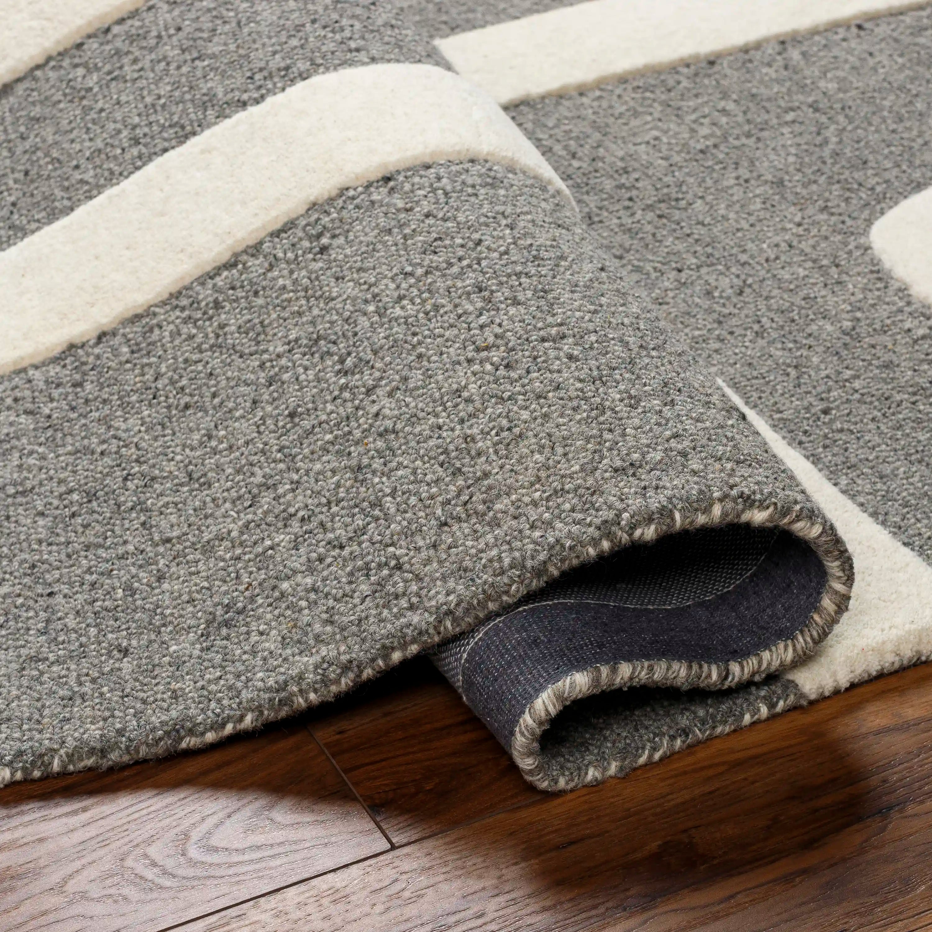 Hand Tufted Brook Beige and Black Wool Rug