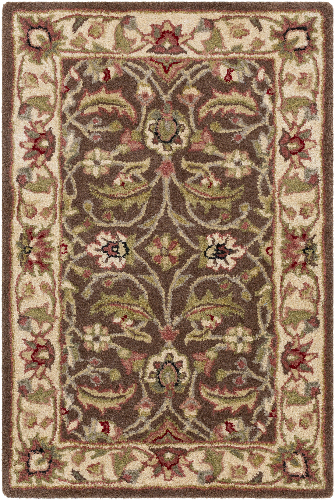 Hand Tufted  Caesar Handmade Multicolor Dark Brown Wool Rug