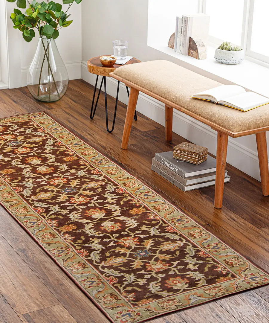 Hand Tufted Oriental & Traditional Caesar Brown Wool Rug