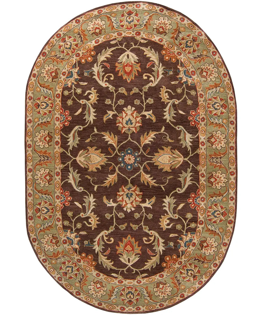 Hand Tufted Oriental & Traditional Caesar Brown Wool Rug