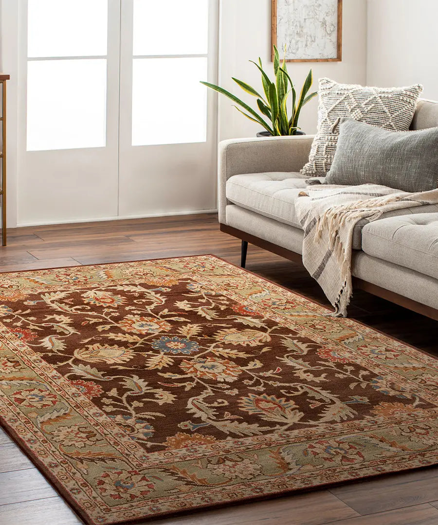 Hand Tufted Oriental & Traditional Caesar Brown Wool Rug