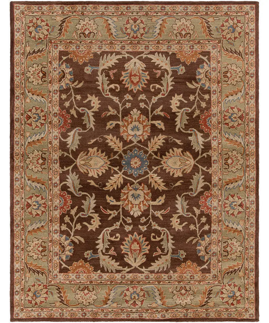 Hand Tufted Oriental & Traditional Caesar Brown Wool Rug