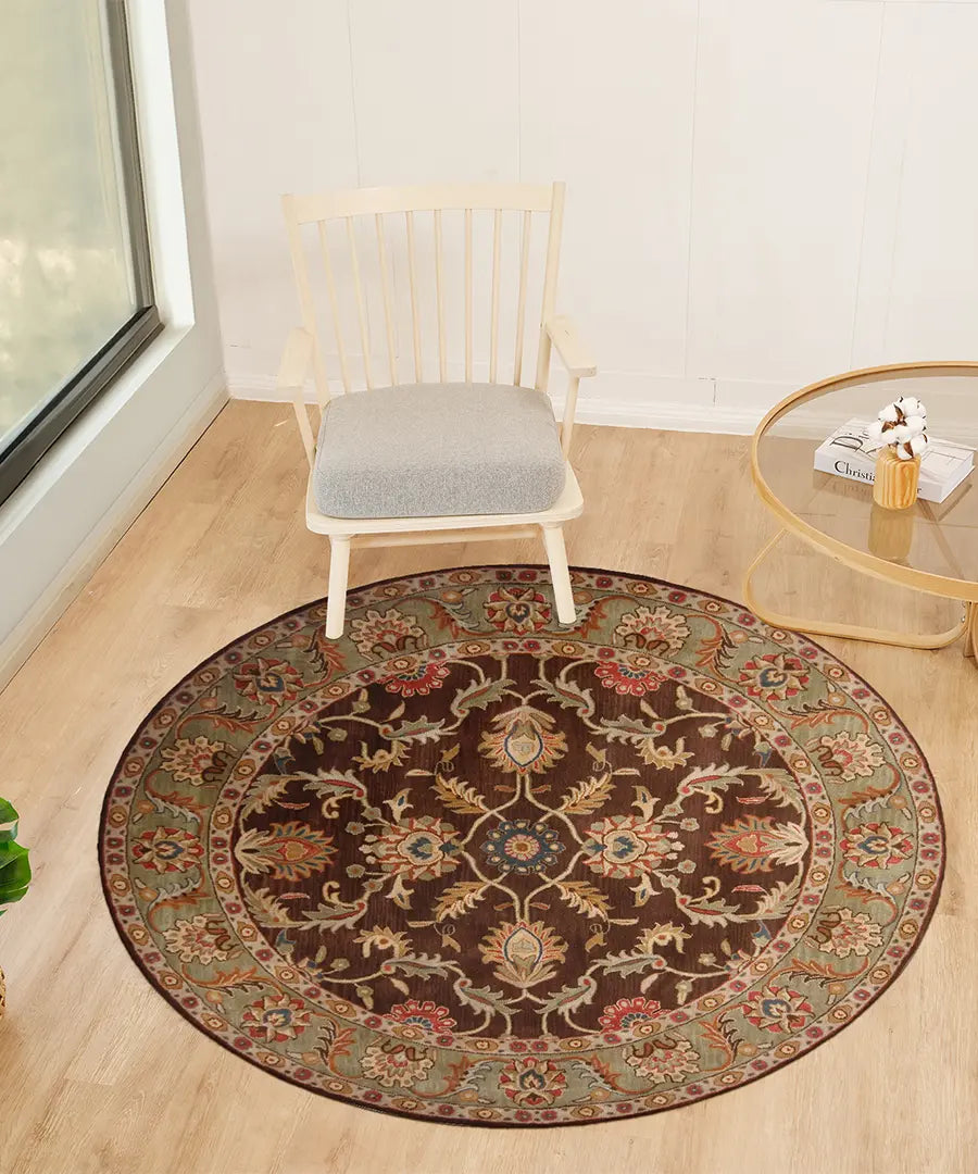 Hand Tufted Oriental & Traditional Caesar Brown Wool Rug