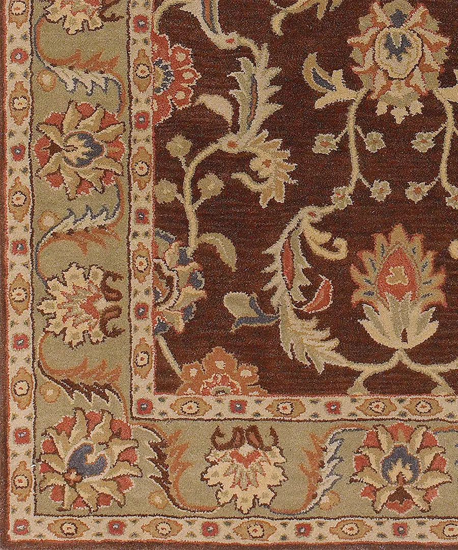Hand Tufted Oriental & Traditional Caesar Brown Wool Rug