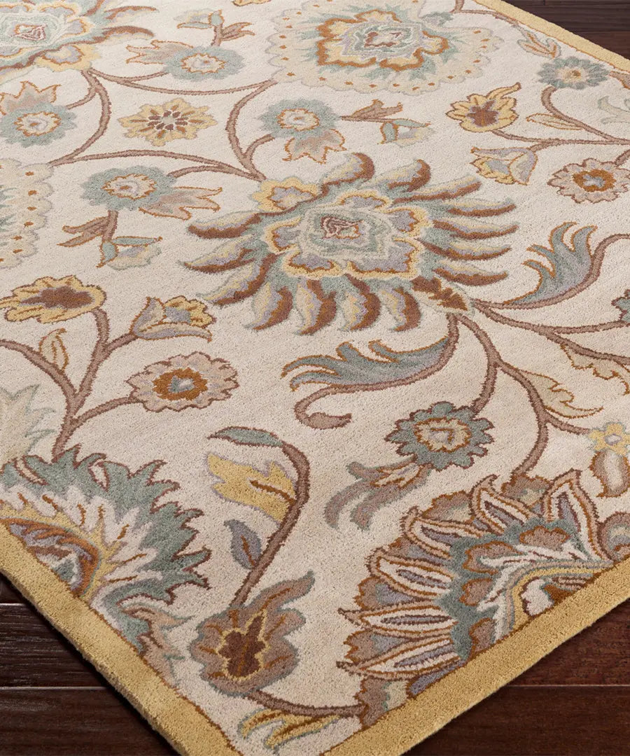 Hand Tufted Oriental & Traditional Caesar Beige Wool Rug