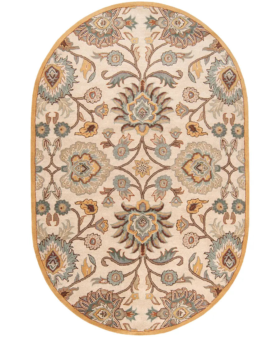 Hand Tufted Oriental & Traditional Caesar Beige Wool Rug