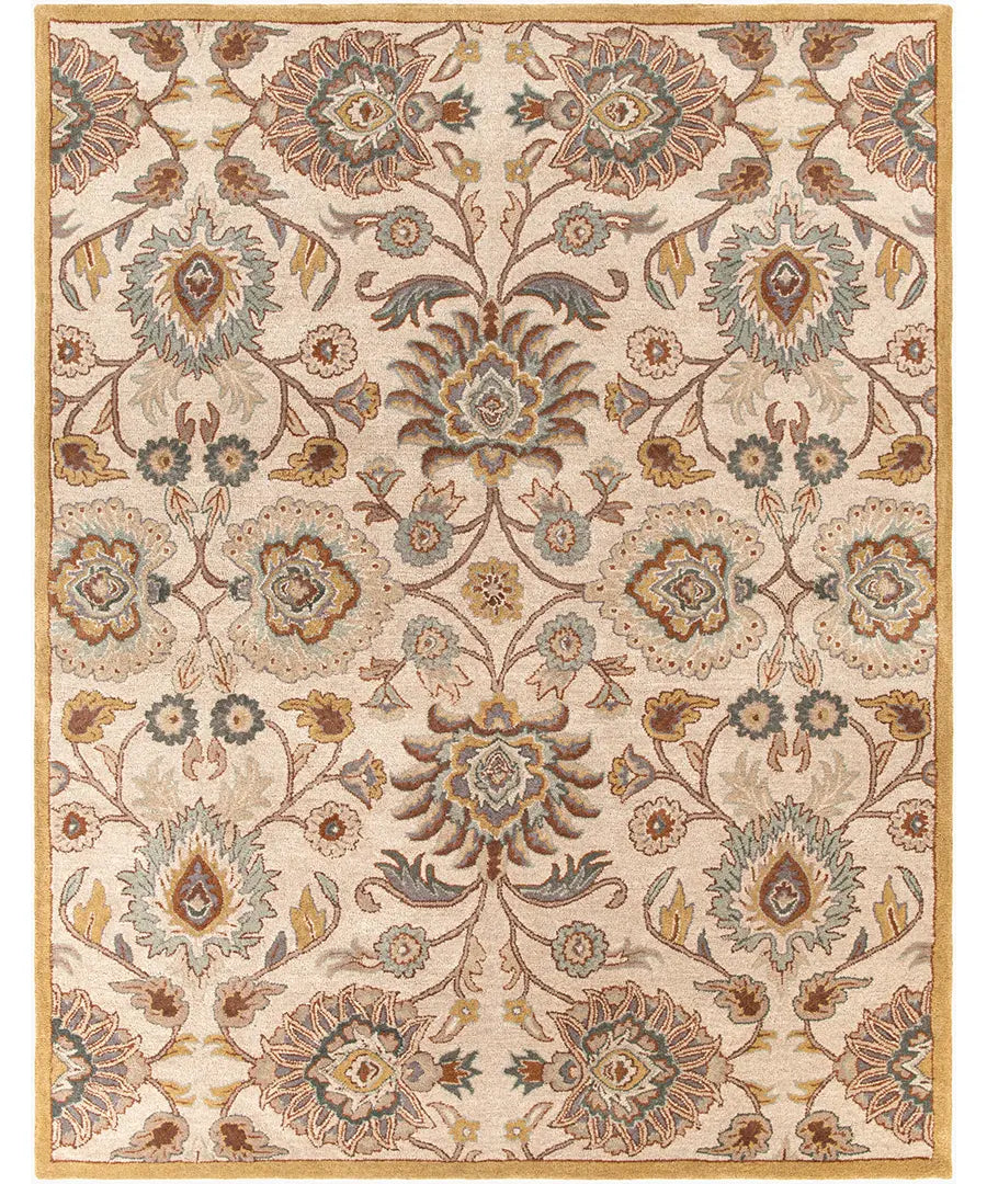 Hand Tufted Oriental & Traditional Caesar Beige Wool Rug