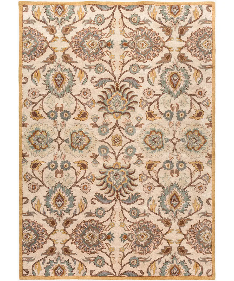 Hand Tufted Oriental & Traditional Caesar Beige Wool Rug